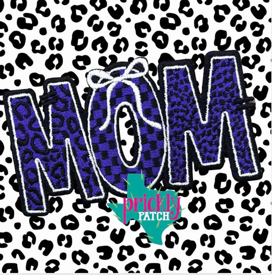 Mom Purple Iron-On Embroidered Patch