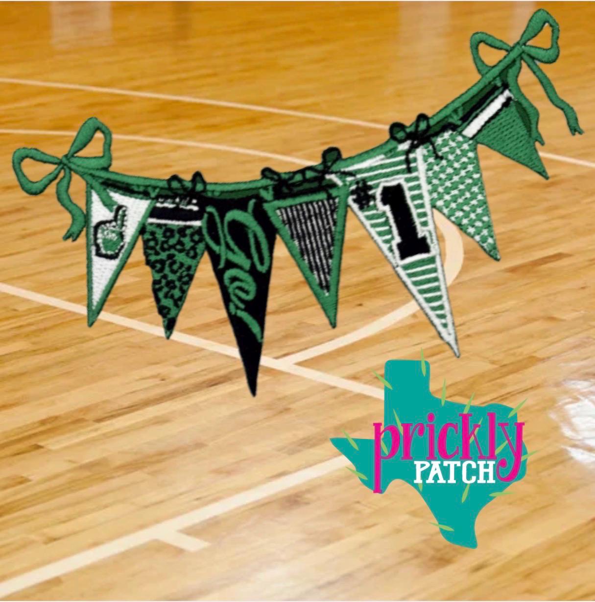 Spirit Banner Green Iron-On Embroidered Patch
