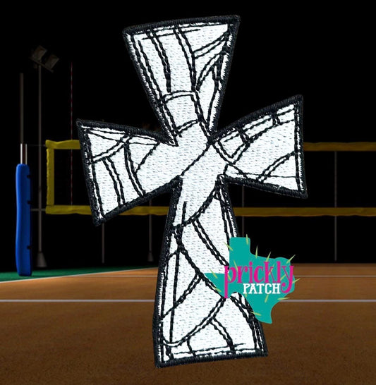 Volleyball Cross Iron-On Embroidered Patch