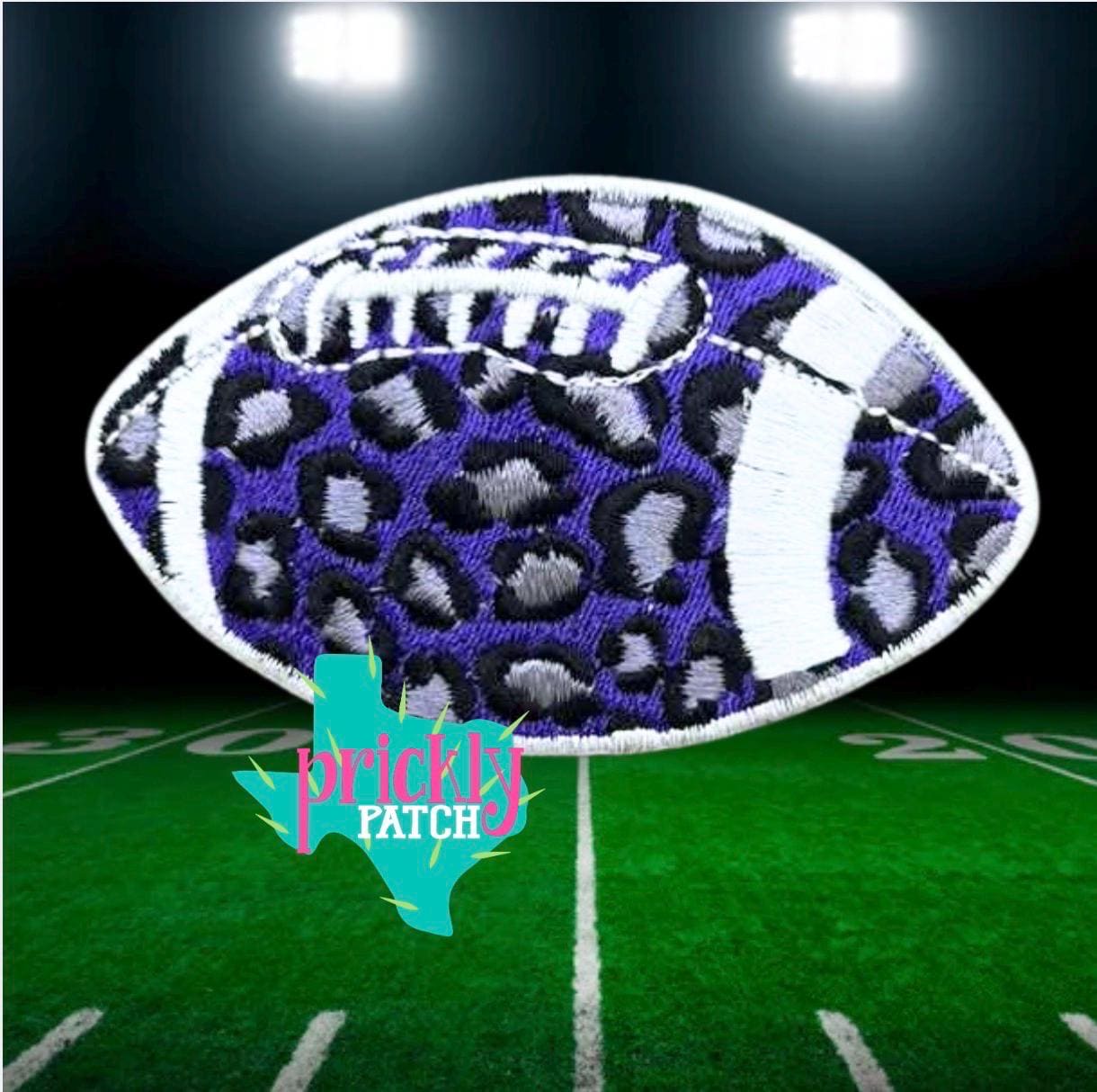 Wild Football Purple Iron-On Embroidered Patch