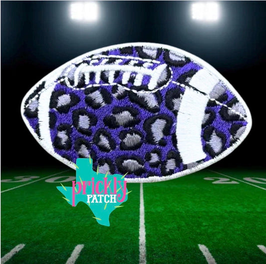 Wild Football Purple Iron-On Embroidered Patch