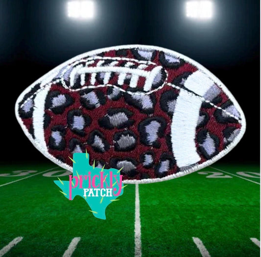 Wild Football Maroon Iron-On Embroidered Patch