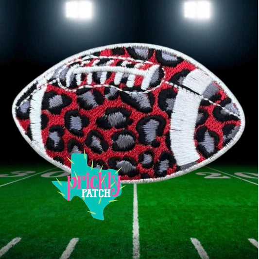 Wild Football Red Iron-On Embroidered Patch