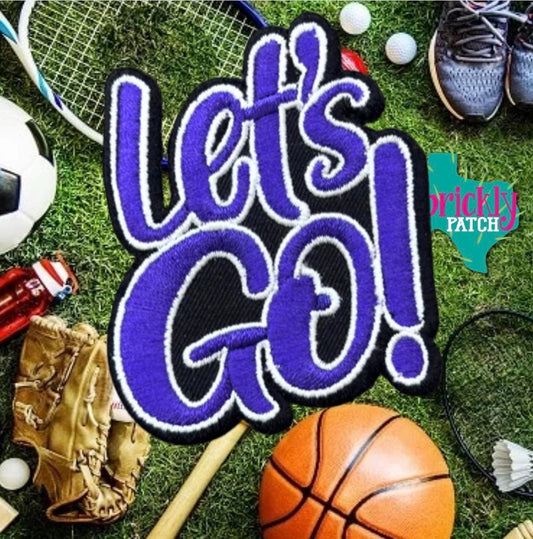 Let’s Go Purple Iron-On Embroidered Patch