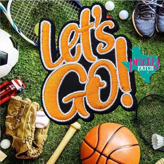 Let’s Go Orange Iron-On Embroidered Patch