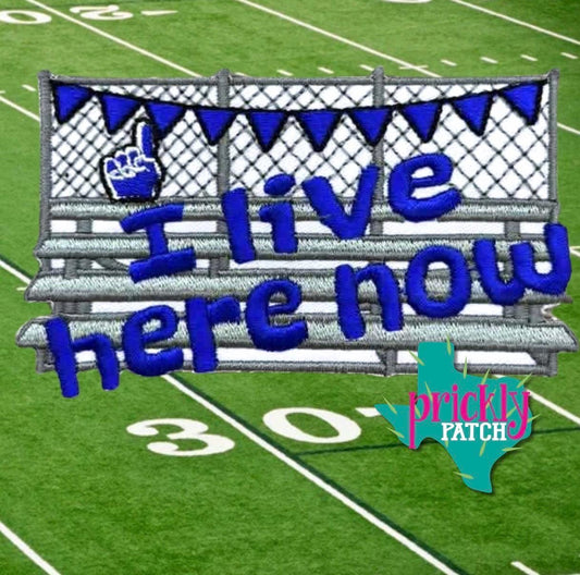 I Live Here Field Royal Iron-On Embroidered Patch