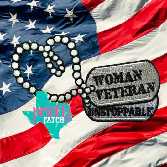 Woman Veteran Iron-On Embroidered Patch