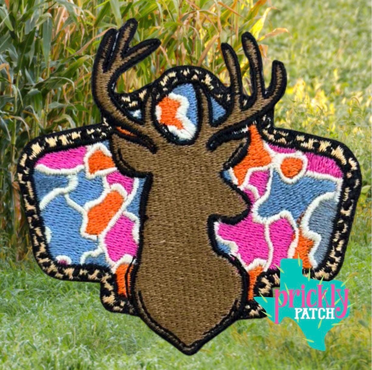 Deer Pink Camo Iron-On Embroidered Patch