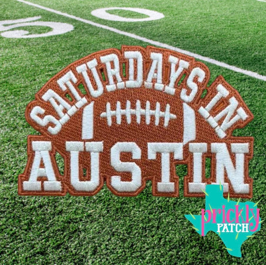 Saturdays in Austin Iron-On Embroidered Patch