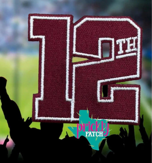 12th Man Iron-On Embroidered Patch