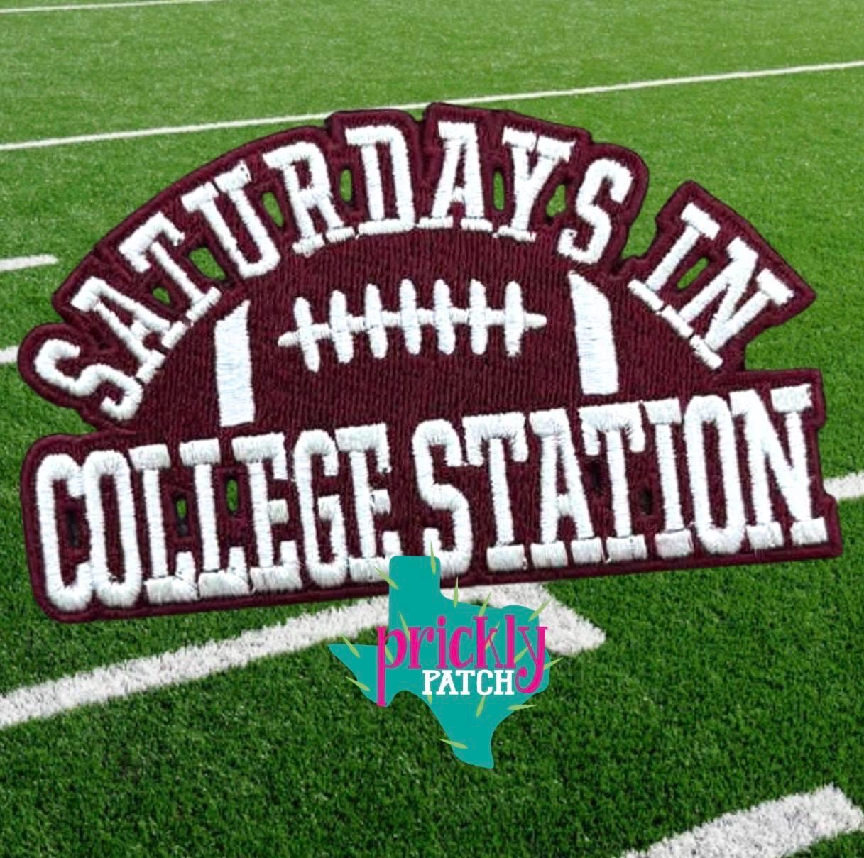 Saturdays in College Station Iron-On Embroidered Patch