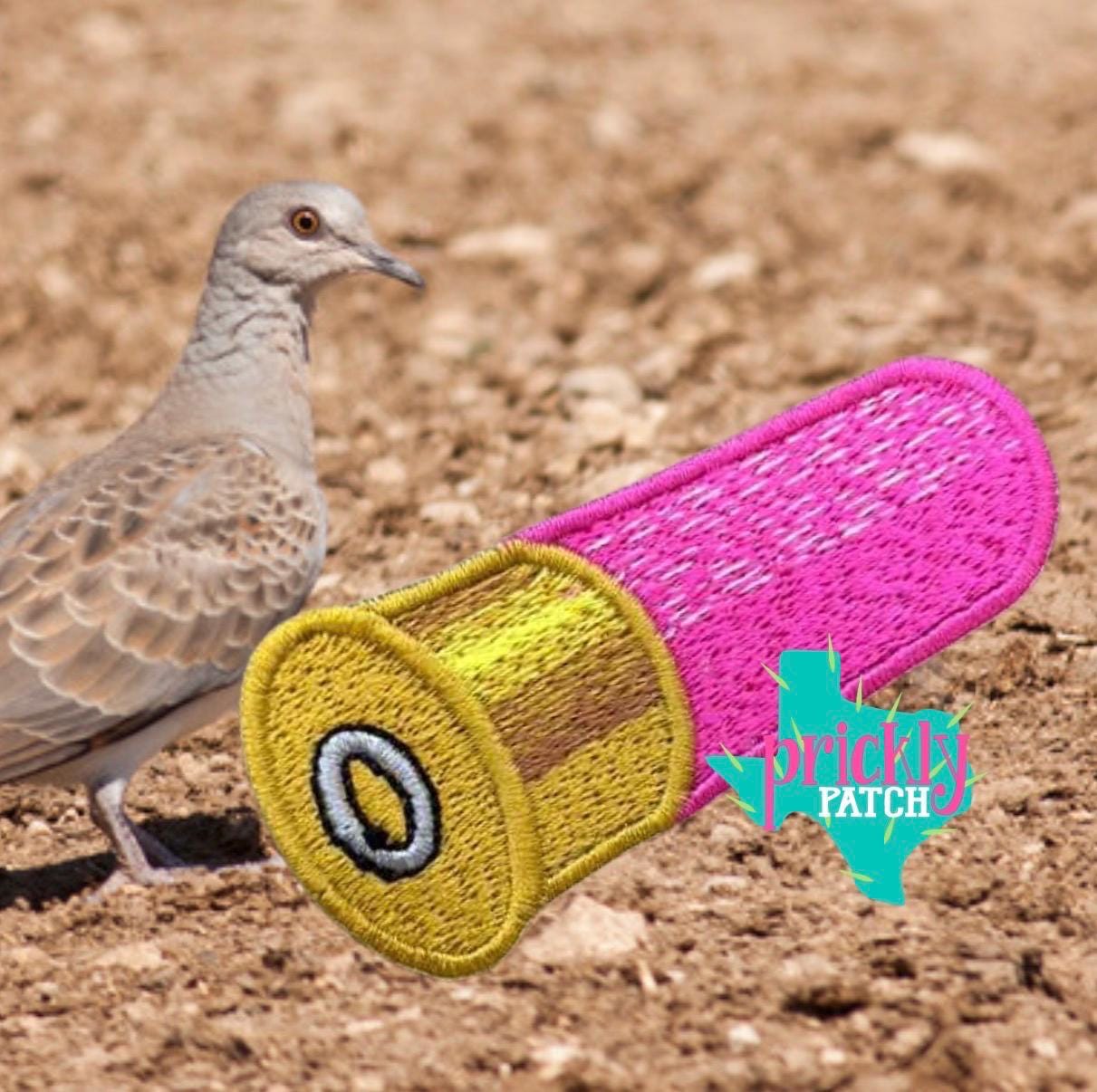 Shotgun Shell Pink Iron-On Embroidered Patch