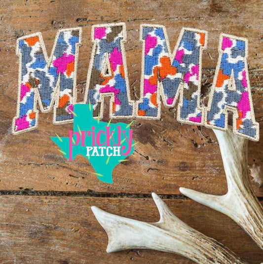 Camo Mama Iron-On Embroidered Patch