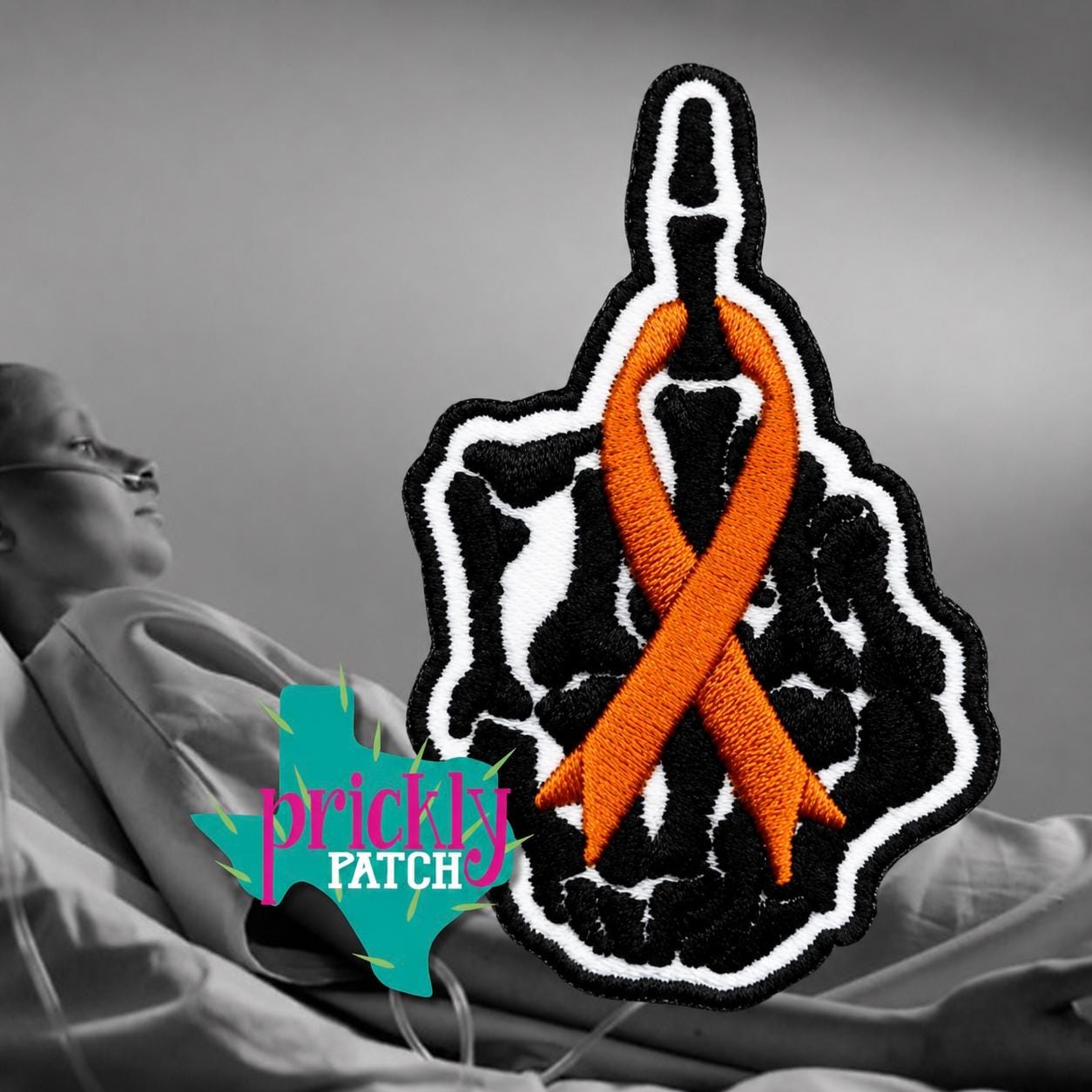 Finger Orange Iron-On Embroidered Patch