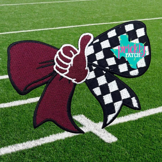 Aggie Bow Iron-On Embroidered Patch