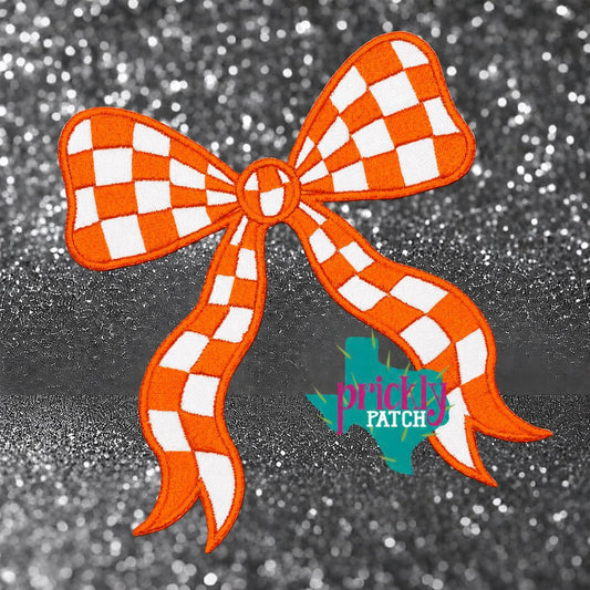 Checkered Bow Orange Patch